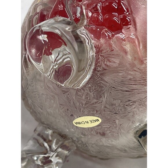Heavy Crystal Frosted Glass Candle Holder 3-Footed Christmas Holiday Decor - Picture 9 of 11